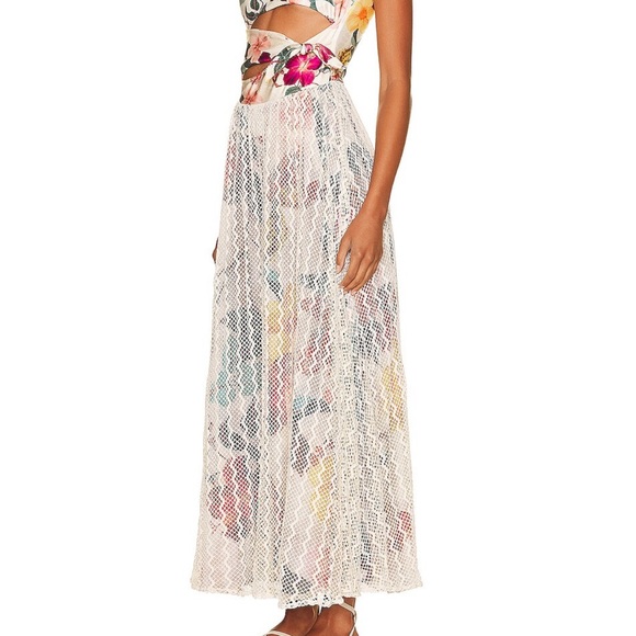 NWT PATBO Hibiscus One Shoulder Lace Dress XS - Picture 10 of 11